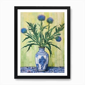 Flowers In A Vase Still Life Painting Cornflower 1 Art Print