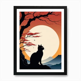 Japan Cat Art 10 Art Print