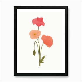 Illustration Of Two Poppy Flowers Art Print