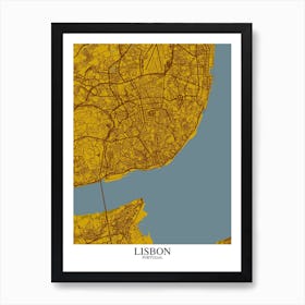 Lisbon Yellow Blue Art Print