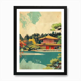 Ueno Park In Tokyo Mid Century Modern Style Art Print