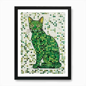 Green Cat 1 Art Print