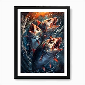 sardines fish art Art Print