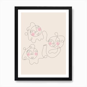 Girl Gang Line Art Print