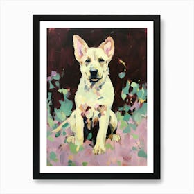 A German Shepherd Dog Painting, Impressionist 1 Art Print