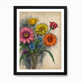 Flowers In A Vase 4 Art Print