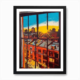 A Window View Of London In The Style Of Pop Art 4 Art Print