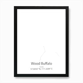 Wood Buffalo,Canada Minimalist Map Art Print