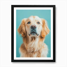 Golden Retriever Dog Portrait.Generated AI. Art Print Affiche