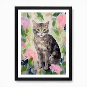 A American Shorthair Cat Painting, Impressionist Painting 1 Art Print