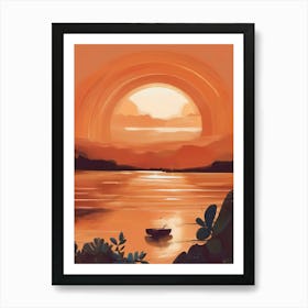 Sunset Over The Lake 2 Art Print