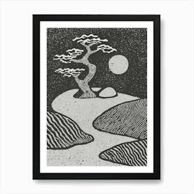 A Peaceful Japanese Rock Garden Art Print