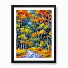 Autumn Forest Road Art Print