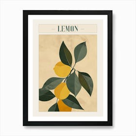 Lemon Tree Minimal Japandi Illustration 2 Poster Art Print