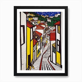 Painting Of Rio De Janeiro  In The Style Of Pop Art Art Print