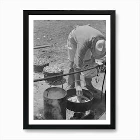 Camp Cook Working Over An Open Fire, Cattle Ranch Near Spur, Texas, The Old Attitude Of The Inferiority Of The Cook Art Print