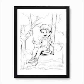 Line Art Inspired By The Swing 8 Art Print