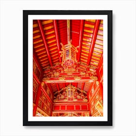 The Red And Gold Ceiling Of Hue Vietnam Art Print