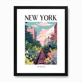 The High Line New York Colourful Silkscreen Illustration 1 Poster Art Print