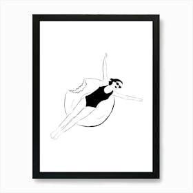 Girl Swimming In A Pool Art Print