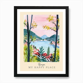 My Happy Place Bergen 4 Travel Poster Art Print