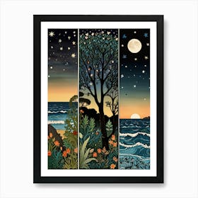 William Morris Three Trees At Night Art Print