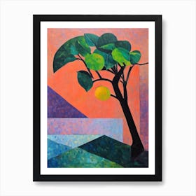 Orange Tree Cubist Art Print