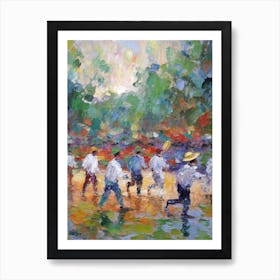 Baseball In The Style Of Monet 1 Poster