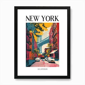 Williamsburg New York Colourful Silkscreen Illustration 1 Poster Poster