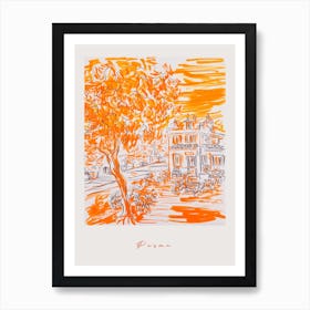 Parma Italy Orange Drawing Poster Art Print