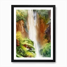 Sipi Falls, Uganda Water Colour  (1) Art Print