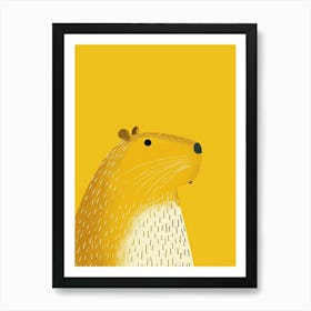 Yellow Capybara 3 Art Print