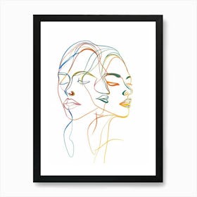 Abstract Women Faces 8 Art Print