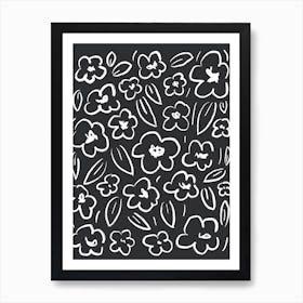 Daisies In Black Art Print