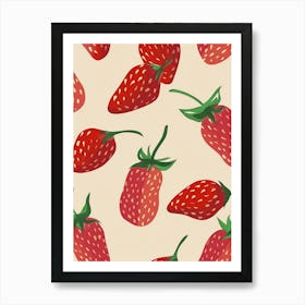 Strawberry Pattern Illustration 2 Art Print