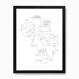 The Circle Of Love Line Art Print