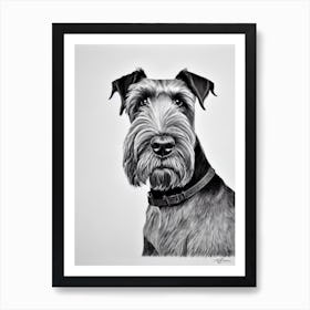 Giant Schnauzer B&W Pencil Dog Art Print