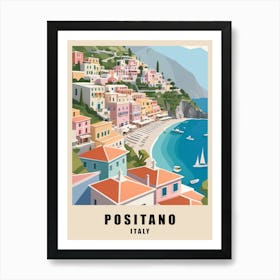 Summer In Positano Low Poly (30) Art Print