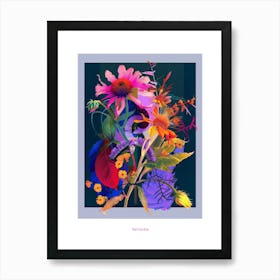 Gaillardia 3 Neon Flower Collage Poster Art Print