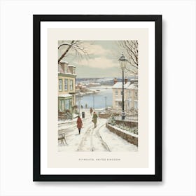 Vintage Winter Poster Plymouth United Kingdom Art Print