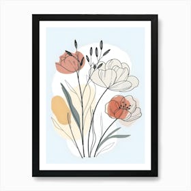 Minimalist Flower Line Art 8 Art Print