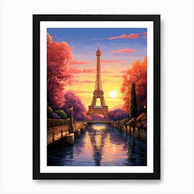 Eiffel Tower Pixel Art 4 Art Print