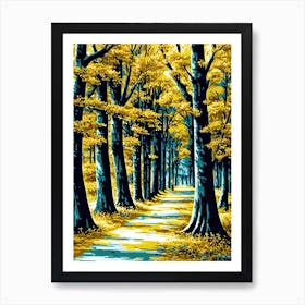 Yellow Trees In The Forest 1 Art Print