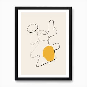 Line Abstract In Yellow Blob Art Print