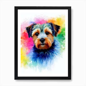 Norfolk Terrier Rainbow Oil Painting Dog Art Print
