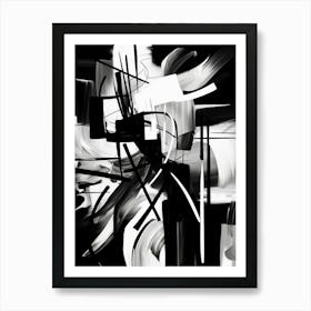 Resistance Abstract Black And White 4 Art Print