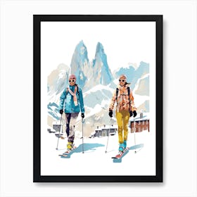 Cortina D Ampezzo   Italy, Ski Resort Illustration 1 Art Print