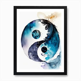 Repeat 2 Yin And Yang Watercolour Art Print