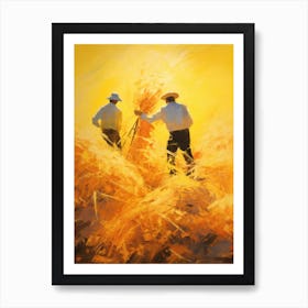 Two Men In A Wheat Field 1 Art Print