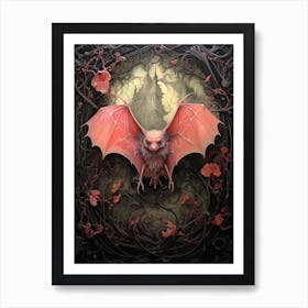Blyths Horseshoe Bat Painting 2 Art Print